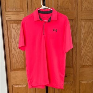 Under Armour Men's Bright Pink Polo Shirt
